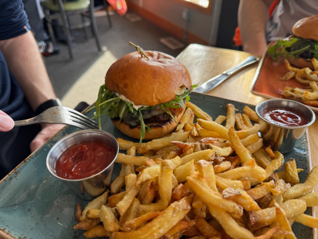 Burger and Fries at Whitehorn Bistro Lake Louise